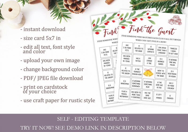 Find the Guest - Christmas Bridal Shower Game