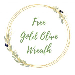 FREE WATERCOLOR OLIVE GOLD WREATH