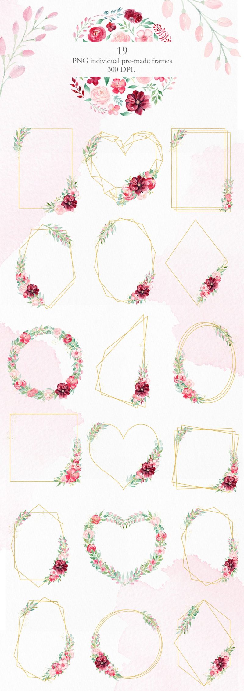 burgundy-floral-frames