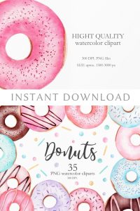 watercolor-donut