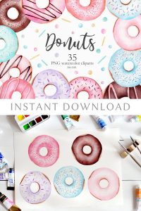 watercolor-donut