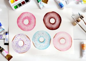 watercolor-donut