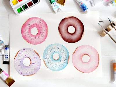 watercolor-donut
