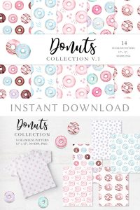 watercolor-donut