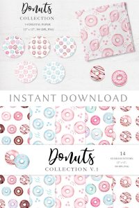 watercolor-donut