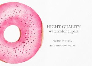 watercolor-donut