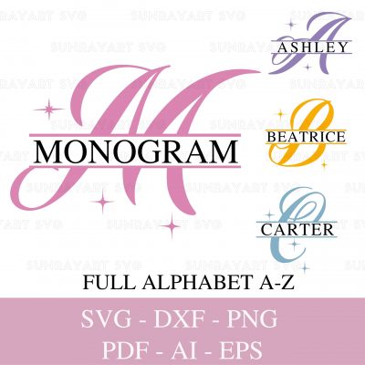 monogram svg file for cricut