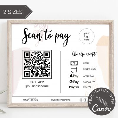scan to pay canva editable template