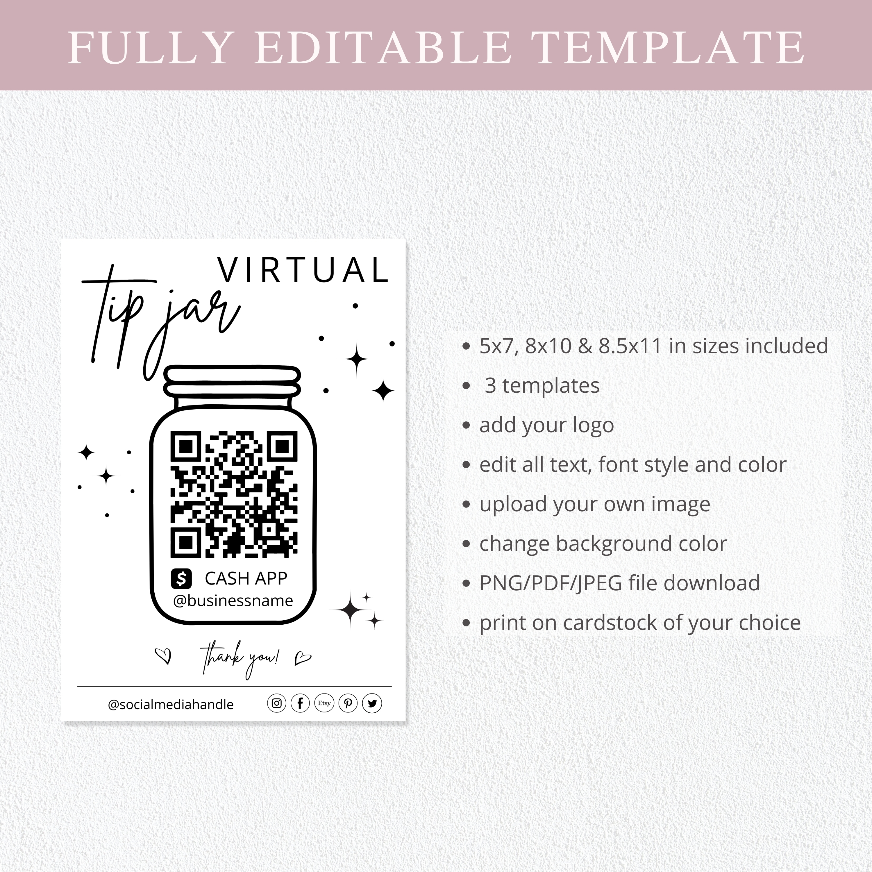 virtual tip jar canva template