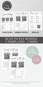 qr code, canva template, price list