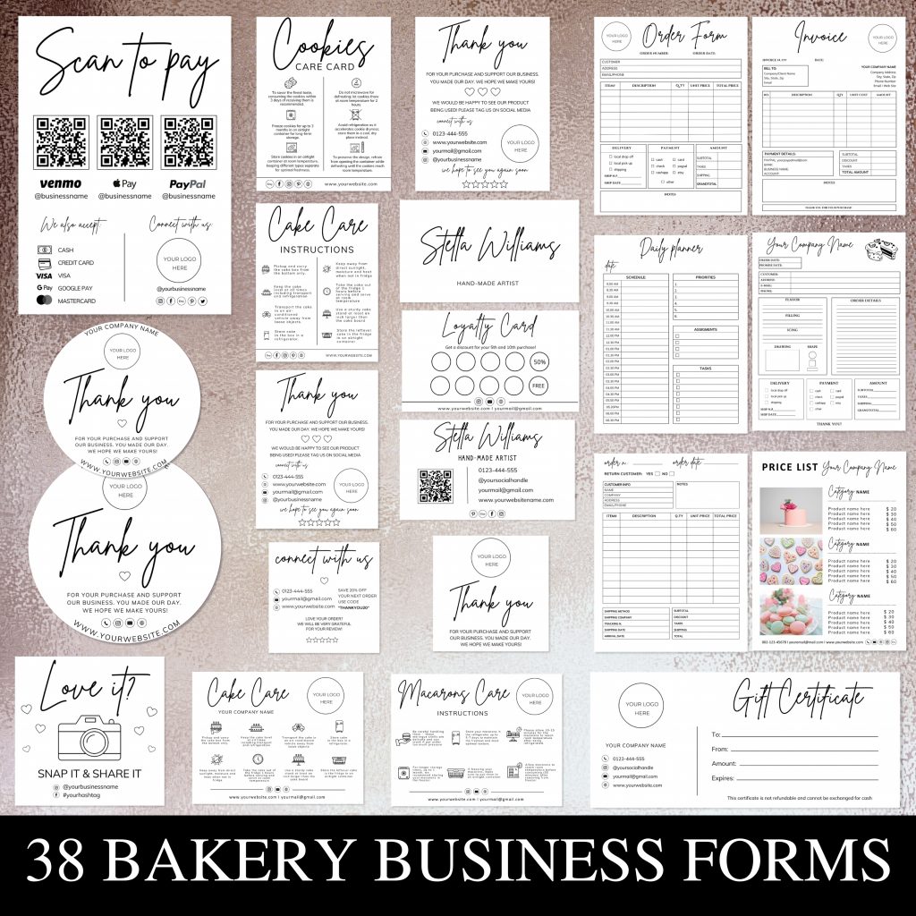 cake business bundle canva template