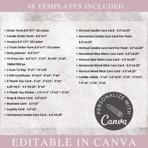 candle business bundle, canva template
