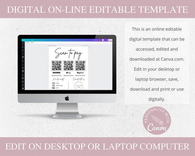 SunRayArt Designs - Qr Code Sign Canva Template