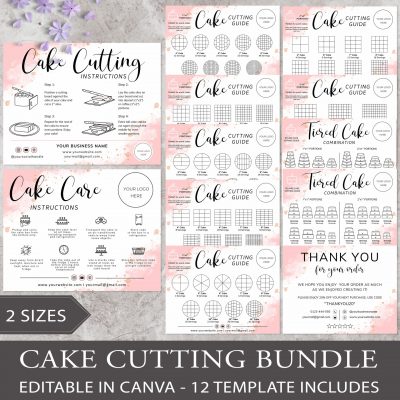 cake cutting guide, canva template