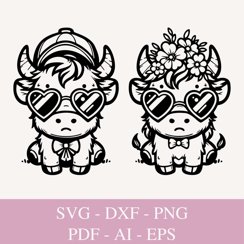 Cute Baby Highland Cow Svg, svg files for cricut