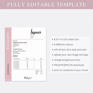 invoice template, canva template