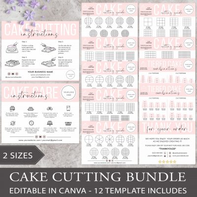 cake cutting guide, canva template