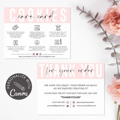 cookies care card canva template