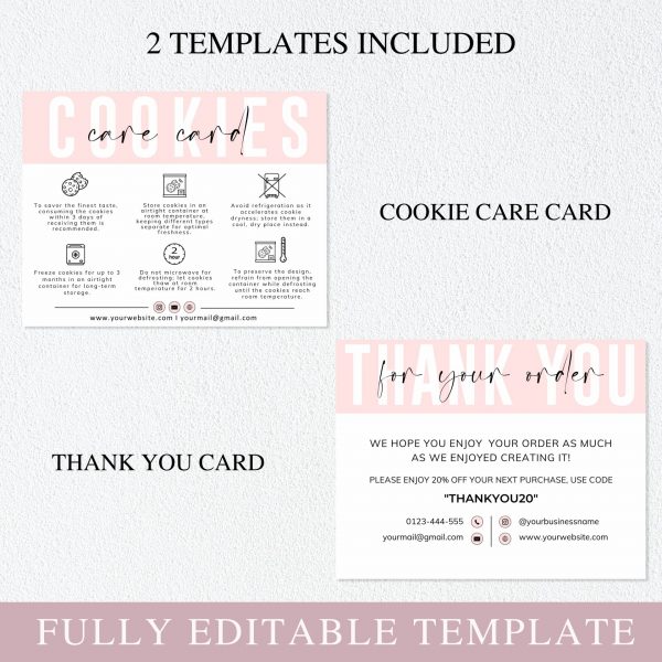 cookies care card canva template