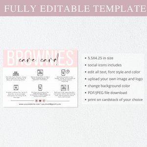 brownies care card canva template