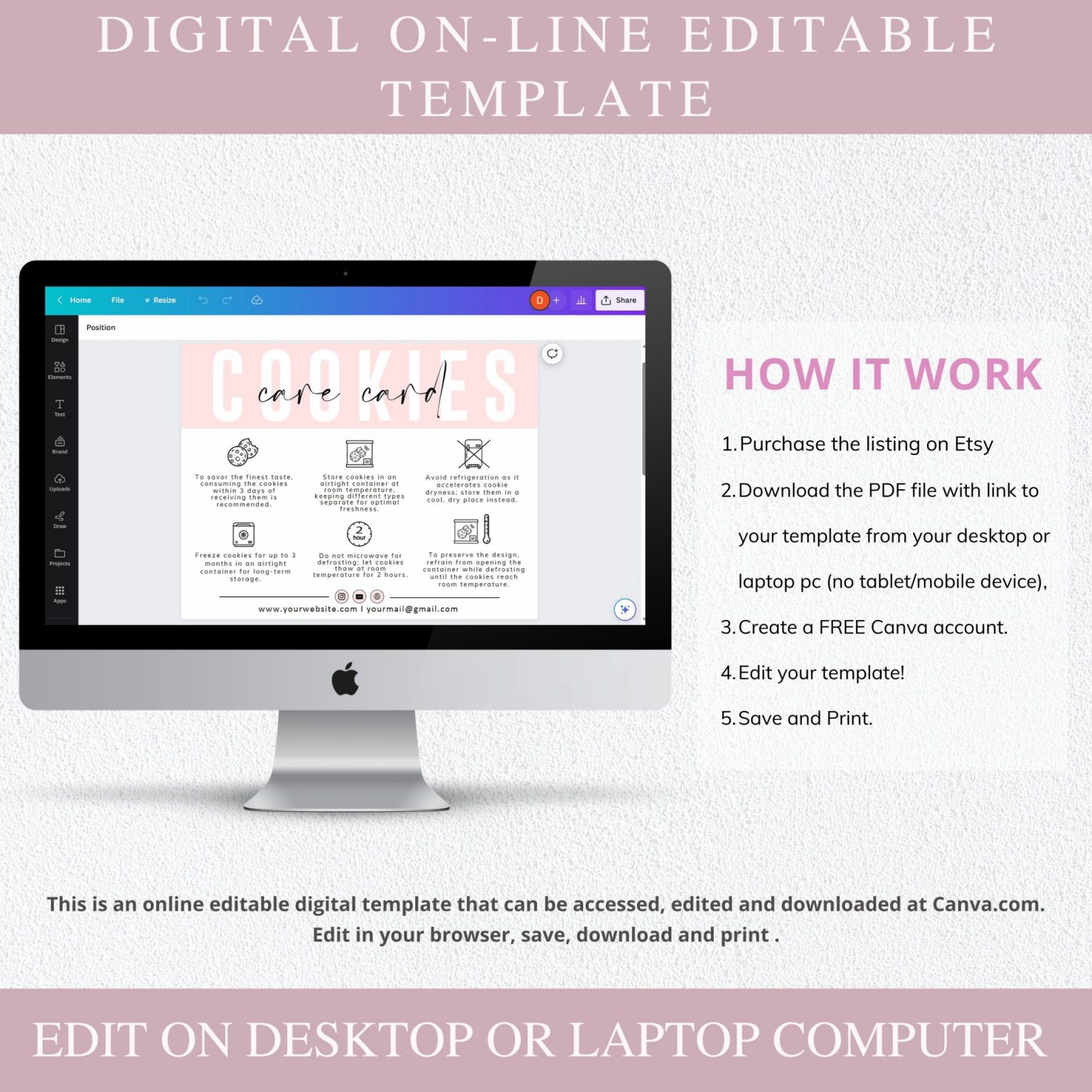 SunRayArt Designs - Cookies Care Card Canva Template