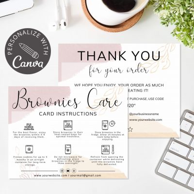 brownies care card canva template