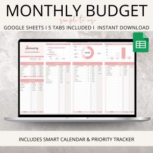monthly budget google sheets planner