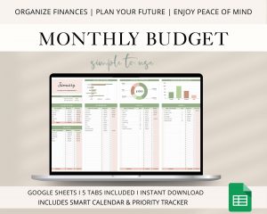monthly budget google sheets planner
