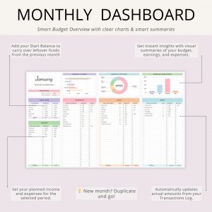 monthly budget google sheets planner