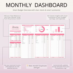 monthly budget google sheets planner
