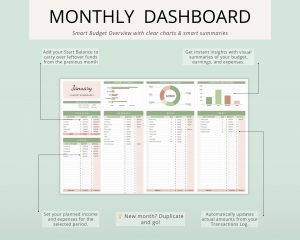 monthly budget google sheets planner