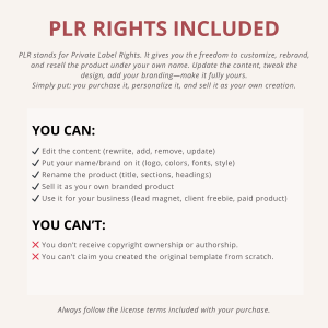 PLR Monthly Tracher Google Sheets