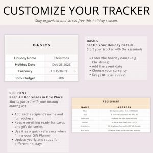 christmas gift tracker google sheet