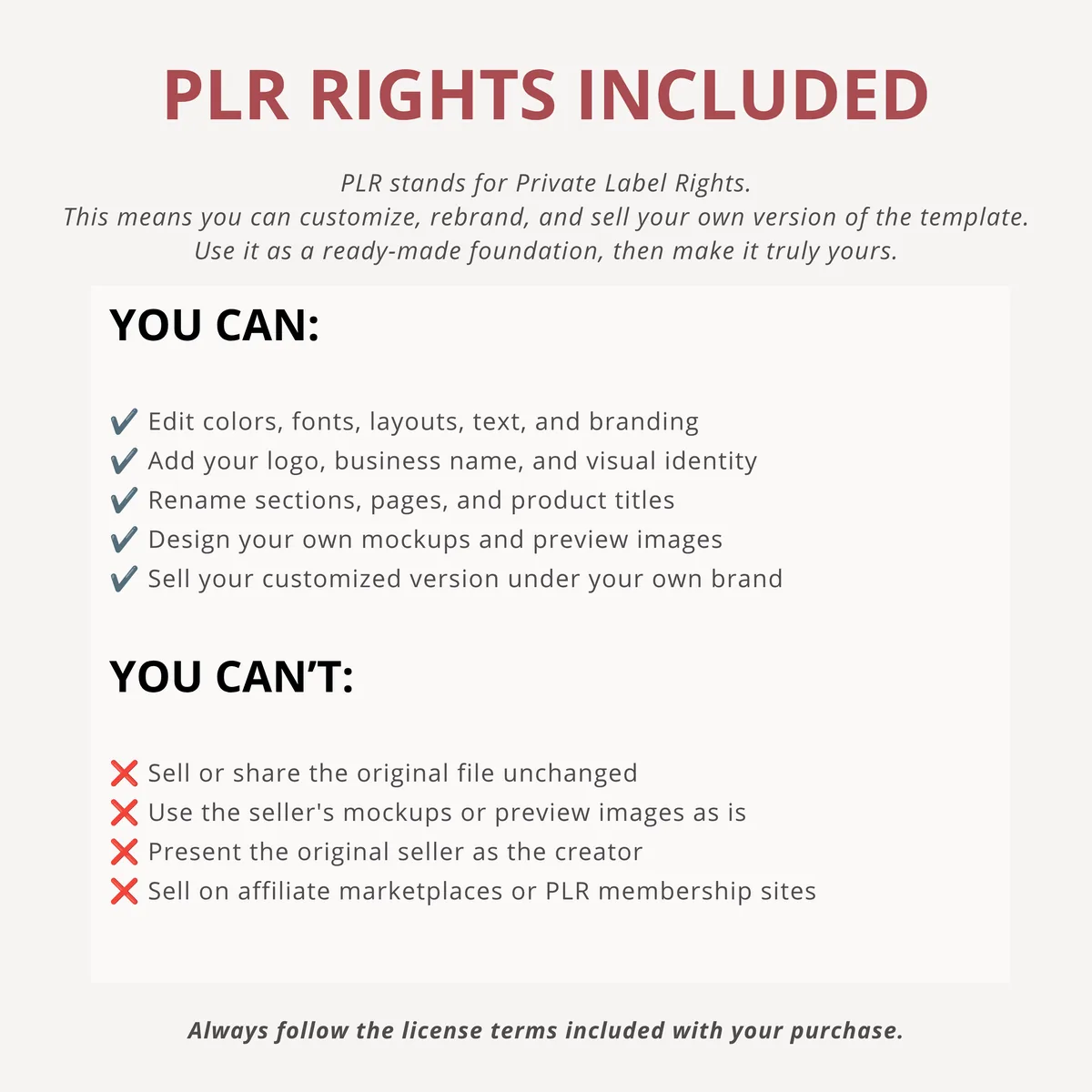 PLR rights included: what you can and cannot do with the Private Label Rights annual budget spreadsheet